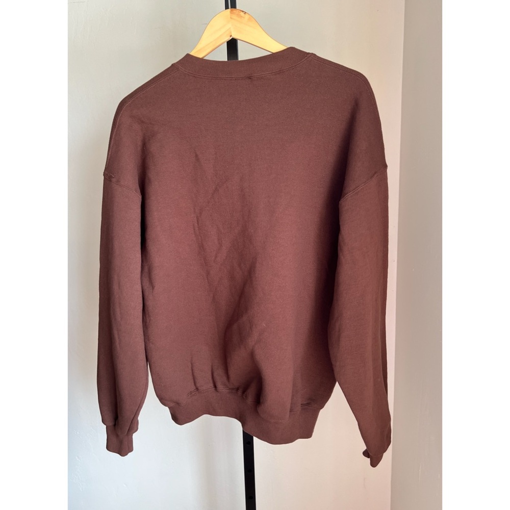Vintage 90s Jerzees Brown Embroidered Teacher Crewneck XL School Sweatshirt - Picture 2 of 3
